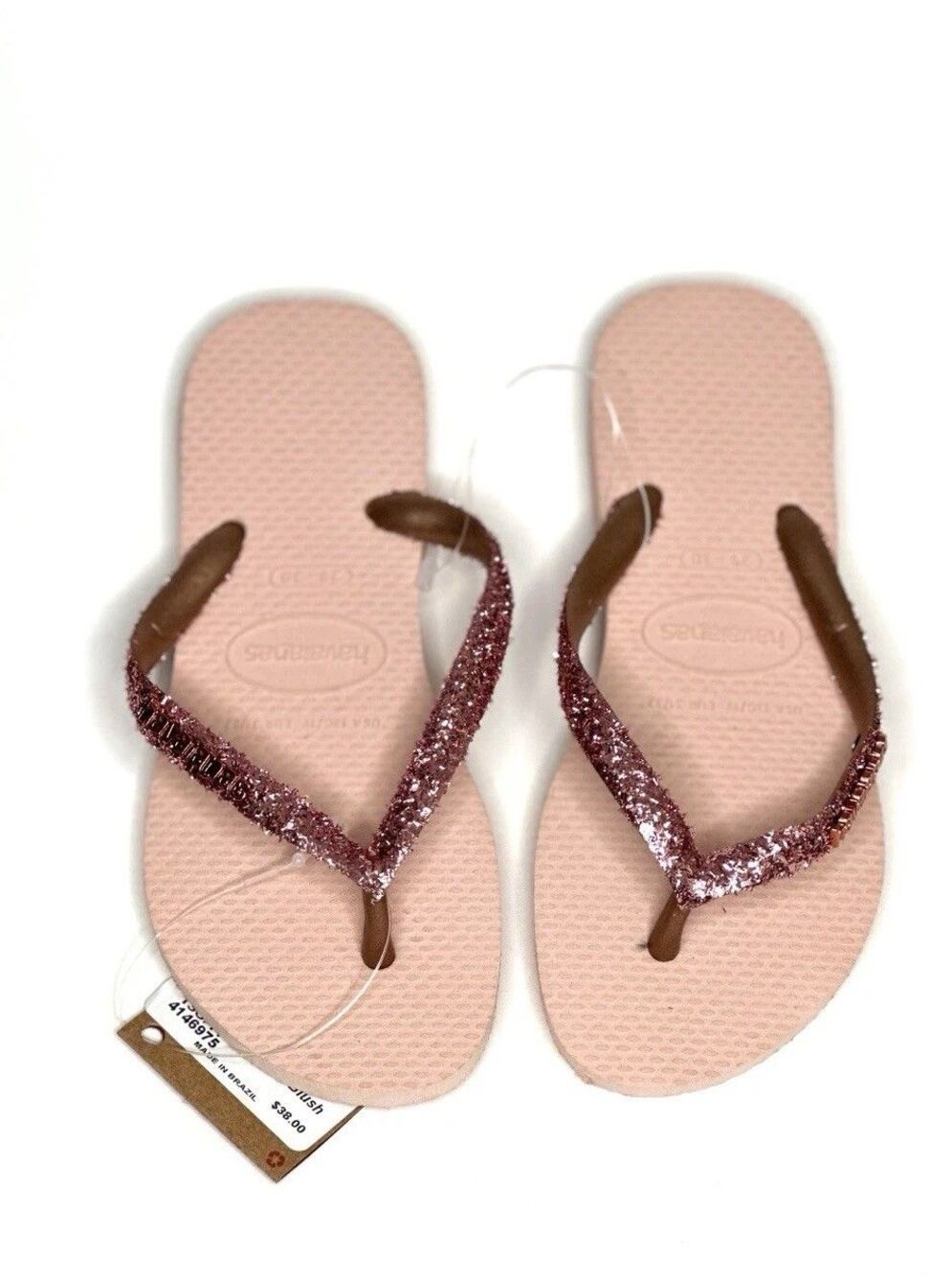 NEW Havaianas Flip flops Kids BALLET ROSE/GOLDEN BLUSH SIZE 13C/1Y KIDS